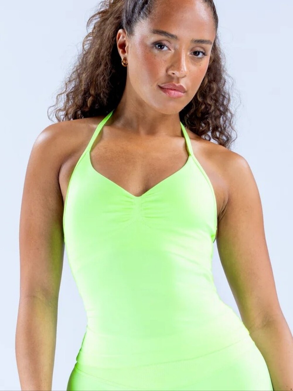 NWOT Dfyne Impact Longline Strappy Top - Neon Lime, size XS